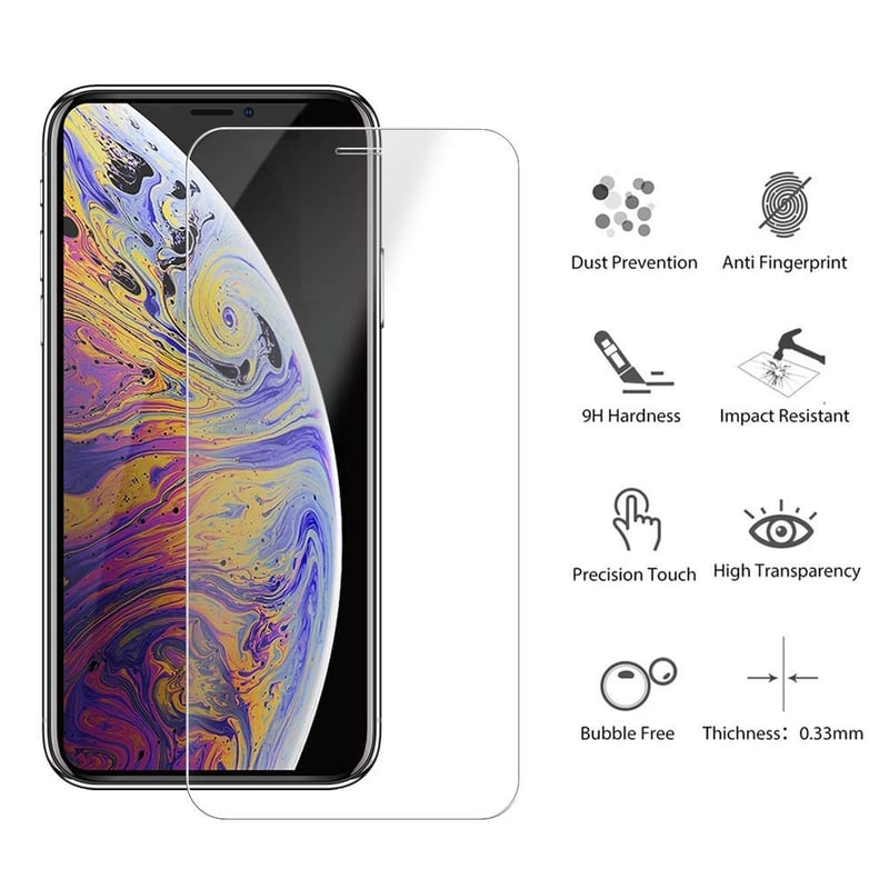 Foto 6 pulgar | Funda con Lámina De Mica De Cristal Para iPhone Xs, Transparente - Venta Internacional