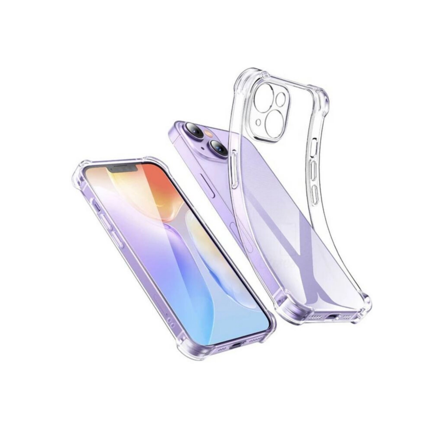 Funda de Teléfono con Bordes Reforzados Transparentes para IPhone 15 - Venta Internacional