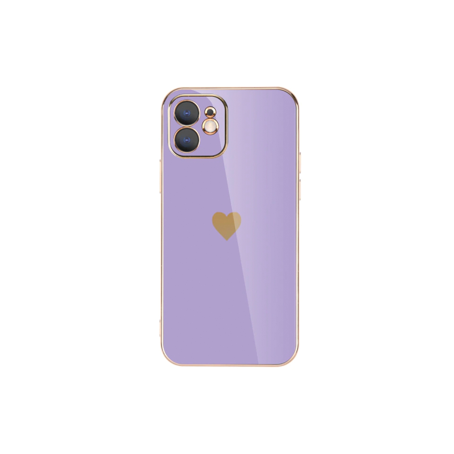 Foto 2 pulgar | Funda de Teléfono con Forma de Corazón para iPhone 11 Lila TPU Semirrígida - Venta Internacional