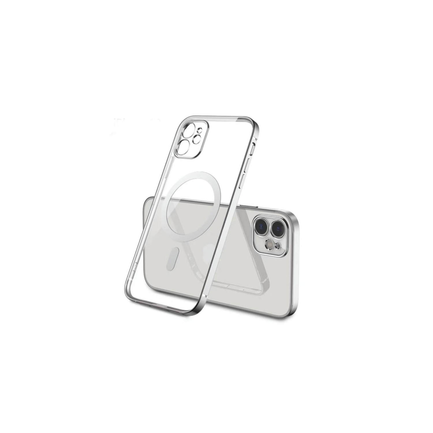 Funda para iPhone 13 Pro Max con Lujoso Borde Plateado - Venta Internacional