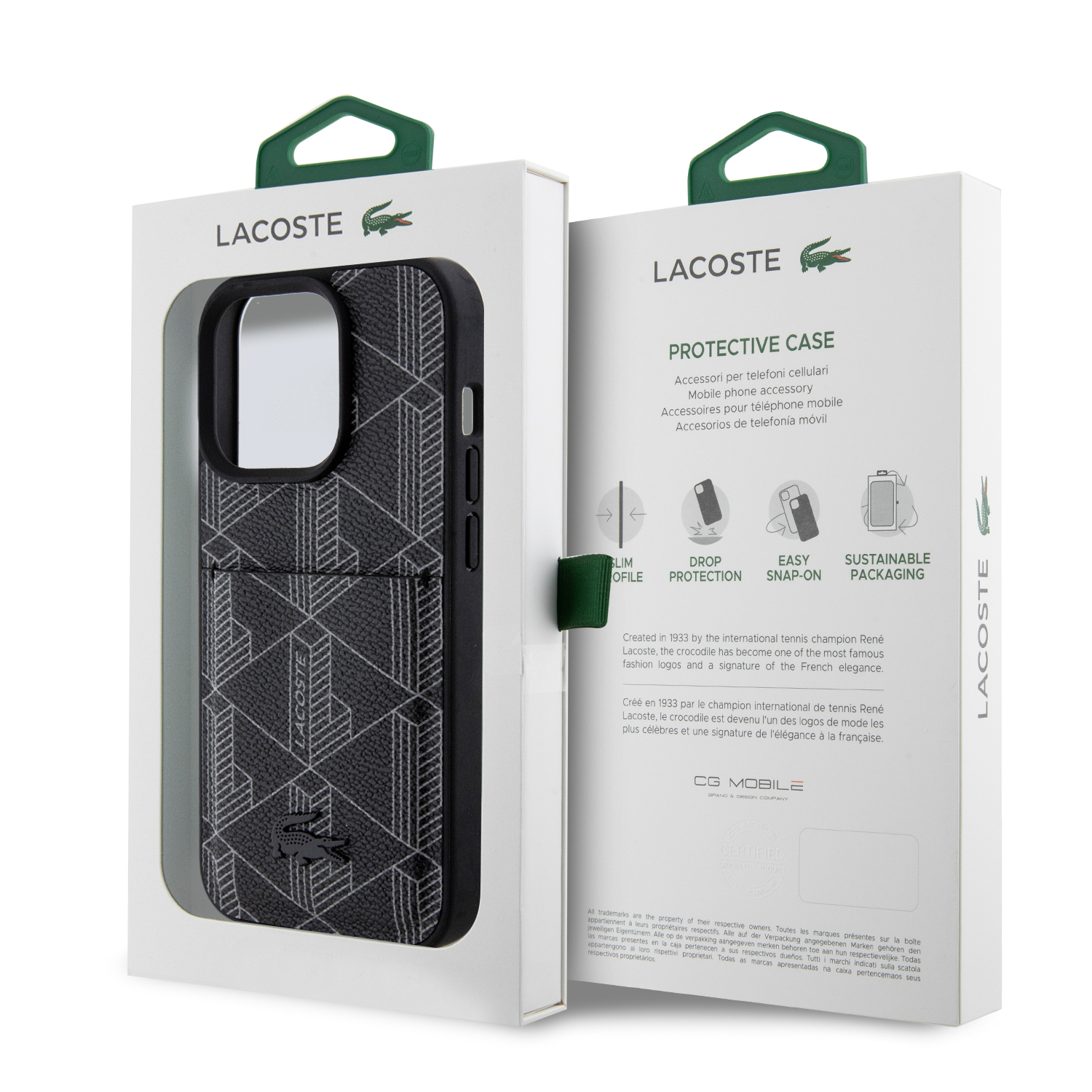 Foto 8 | Funda Lacoste con Tarjetero para iPhone 15 Pro Negro