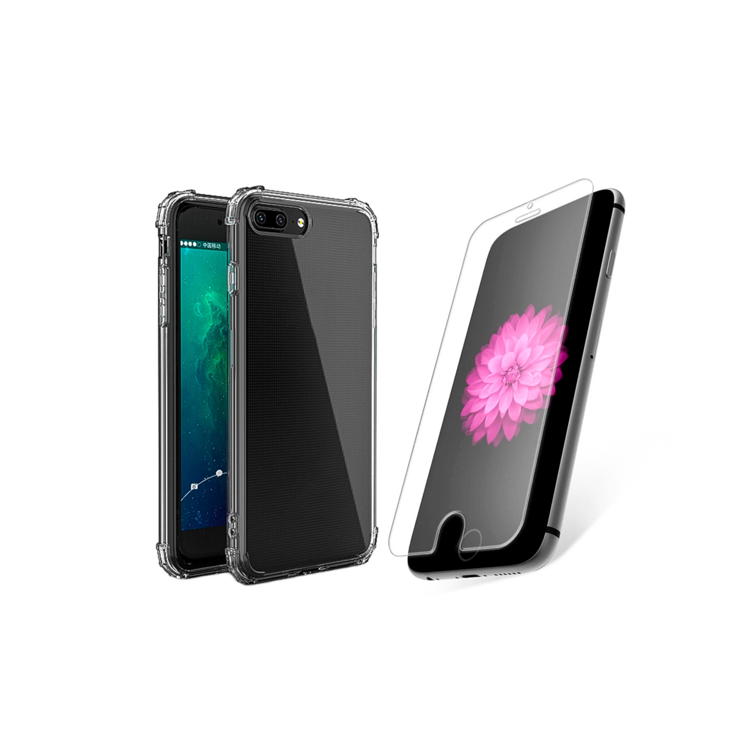 Funda con Lámina de Mica de Vidrio para iPhone 8 Plus Reforzada - Venta Internacional