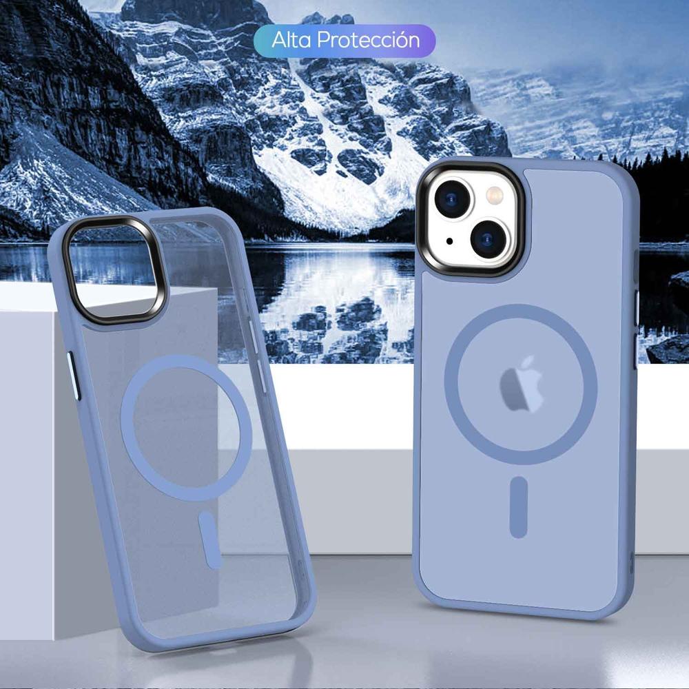 Foto 2 | Funda Tekku Matte Style Para Iphone 15 Plus Trans Azul Compatible Con Magsafe