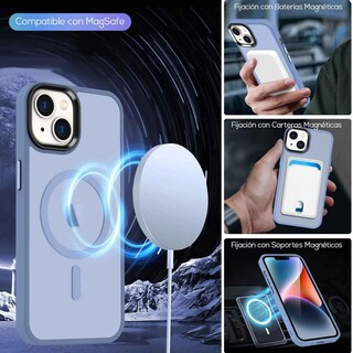 Foto 3 | Funda Tekku Matte Style Para Iphone 15 Plus Trans Azul Compatible Con Magsafe