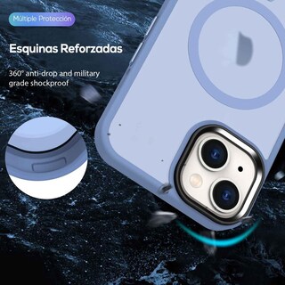Foto 4 | Funda Tekku Matte Style Para Iphone 15 Plus Trans Azul Compatible Con Magsafe