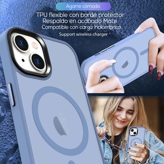 Foto 5 | Funda Tekku Matte Style Para Iphone 15 Plus Trans Azul Compatible Con Magsafe