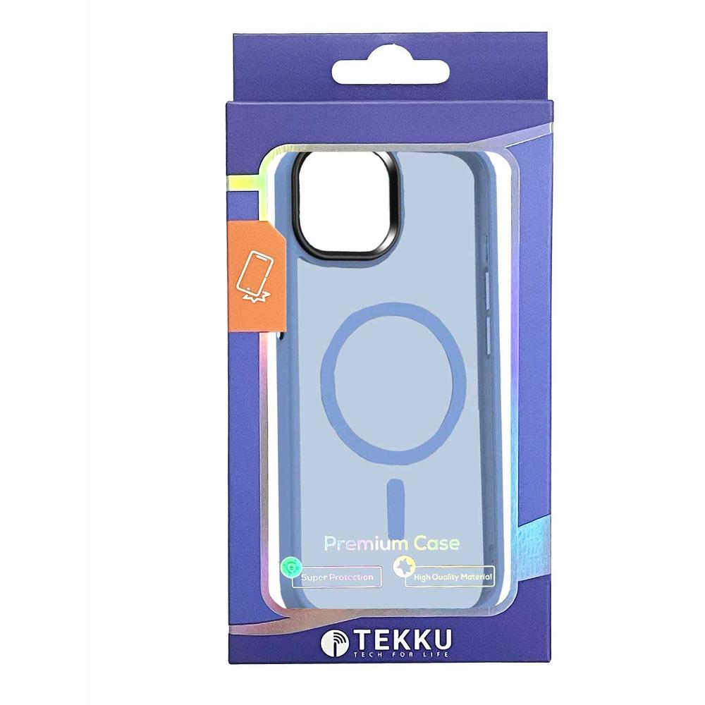 Foto 8 pulgar | Funda Tekku Matte Style Para Iphone 15 Plus Trans Azul Compatible Con Magsafe