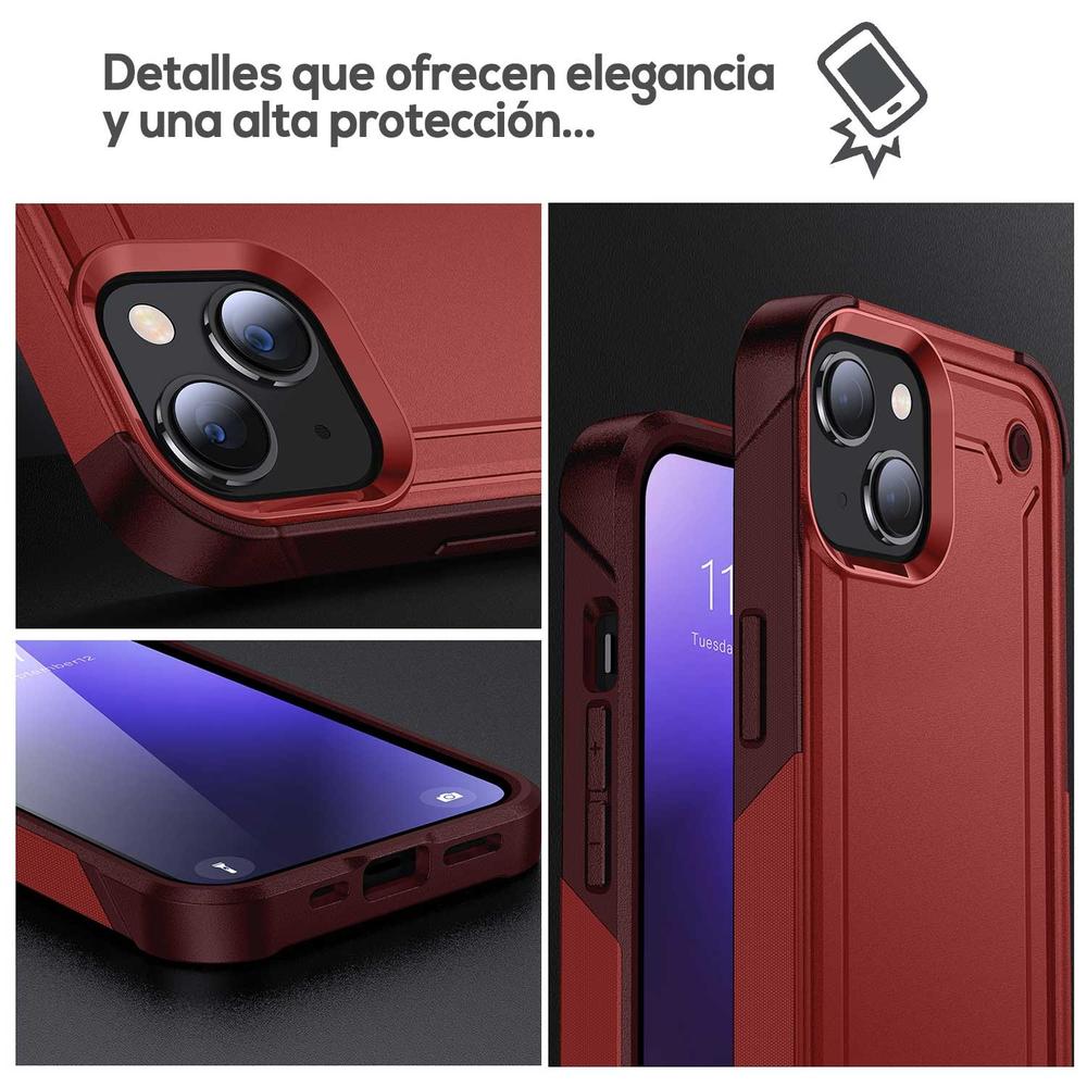 Foto 3 pulgar | Funda Tekku Tough Cover Para Iphone 15 Plus Roja