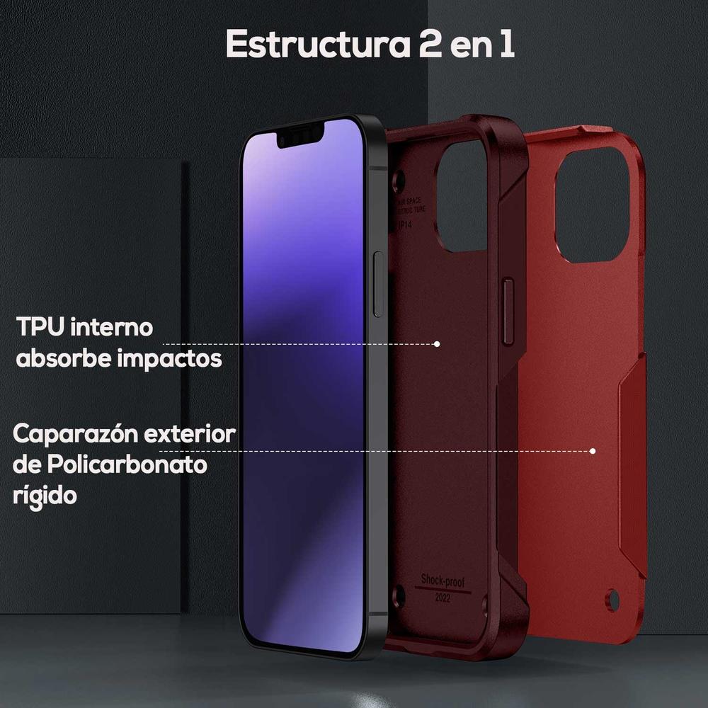 Foto 4 pulgar | Funda Tekku Tough Cover Para Iphone 15 Plus Roja