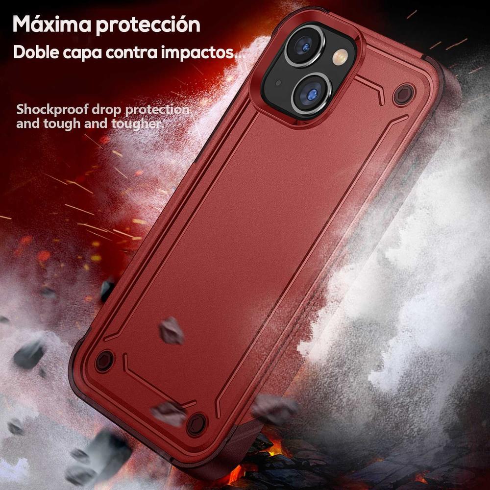 Foto 6 pulgar | Funda Tekku Tough Cover Para Iphone 15 Plus Roja