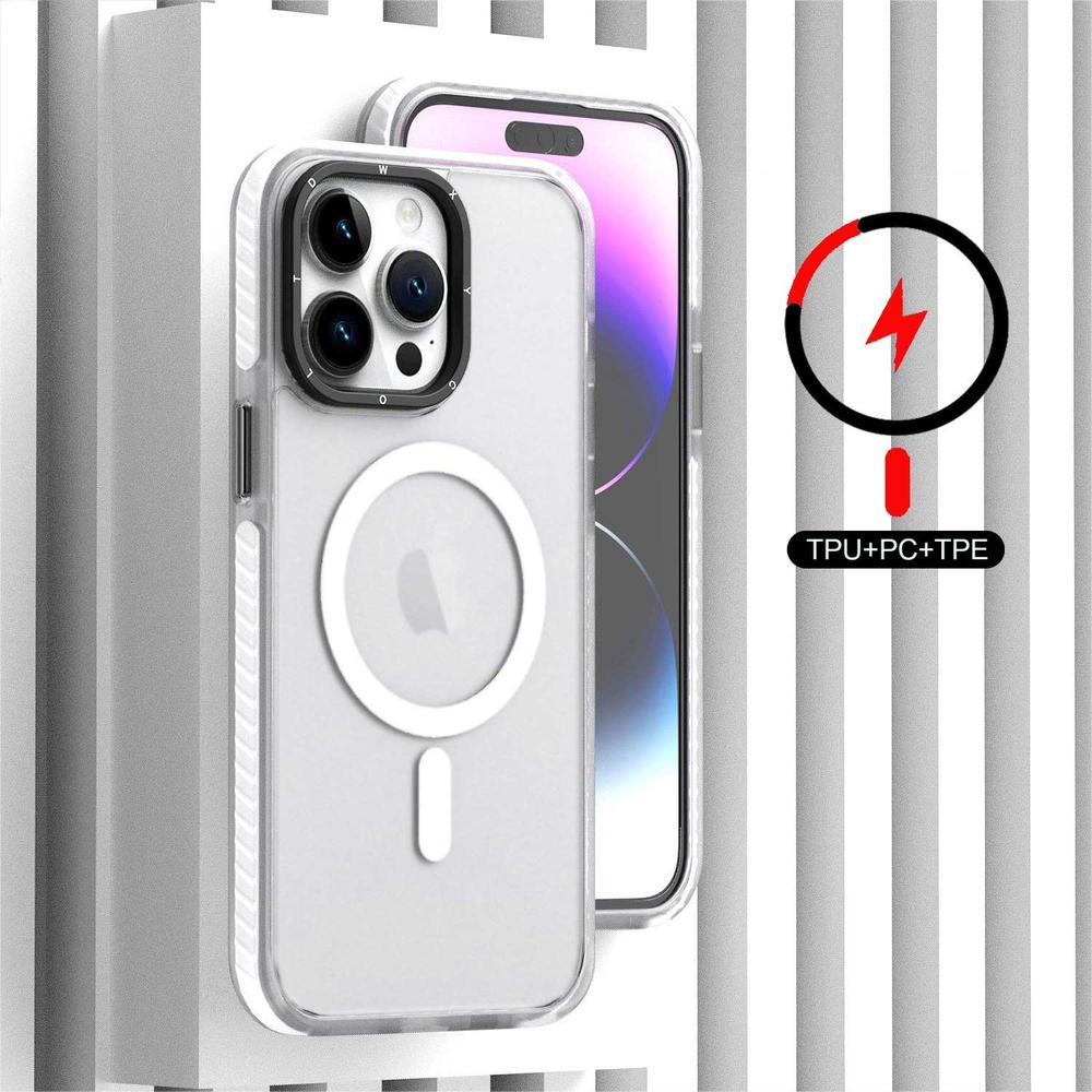 Foto 4 pulgar | Funda Tekku Matte Color Para Iphone 15 Plus Trans Blanco Compatible Con Magsafe