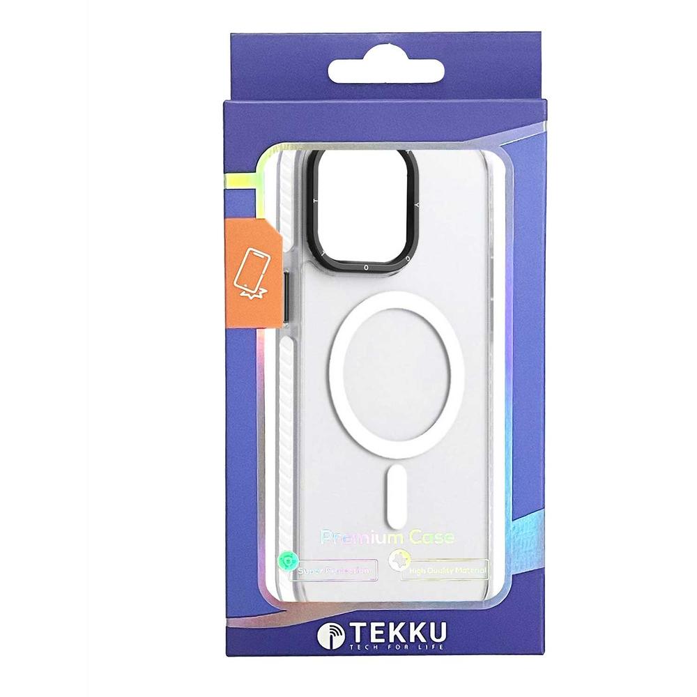 Foto 6 pulgar | Funda Tekku Matte Color Para Iphone 15 Plus Trans Blanco Compatible Con Magsafe
