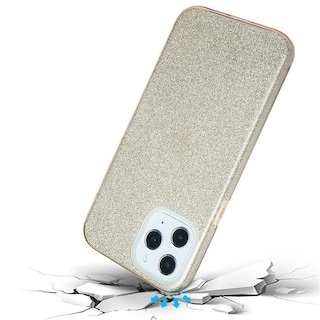 Foto 3 | Funda Tekku Tpu Doble Capa Brillos Para Iphone 15 Oro Glitter