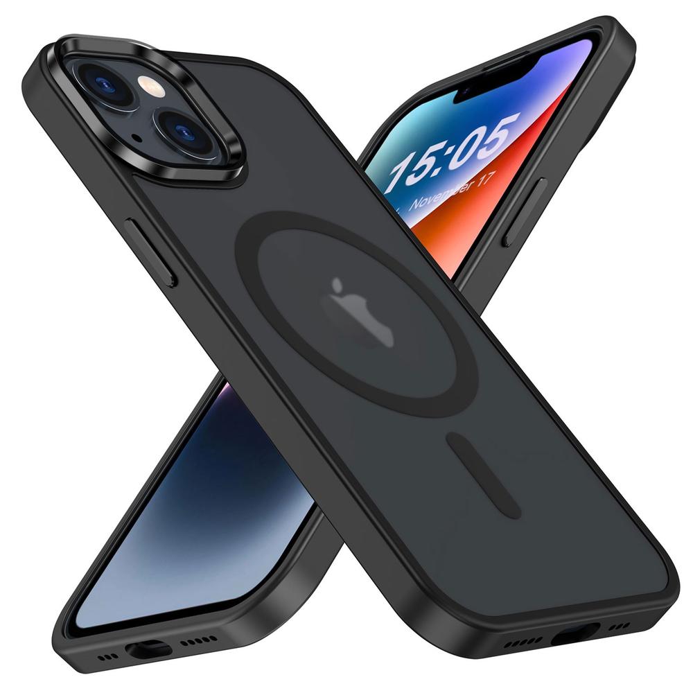 Foto 2 pulgar | Funda Tekku Matte Style Para Iphone 15 Plus Trans Negra Compatible Con Magsafe