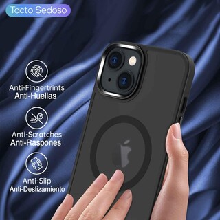 Foto 4 | Funda Tekku Matte Style Para Iphone 15 Plus Trans Negra Compatible Con Magsafe