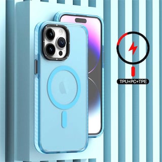 Foto 4 | Funda Tekku Matte Color Para Iphone 15 Pro Trans Azul Compatible Con Magsafe