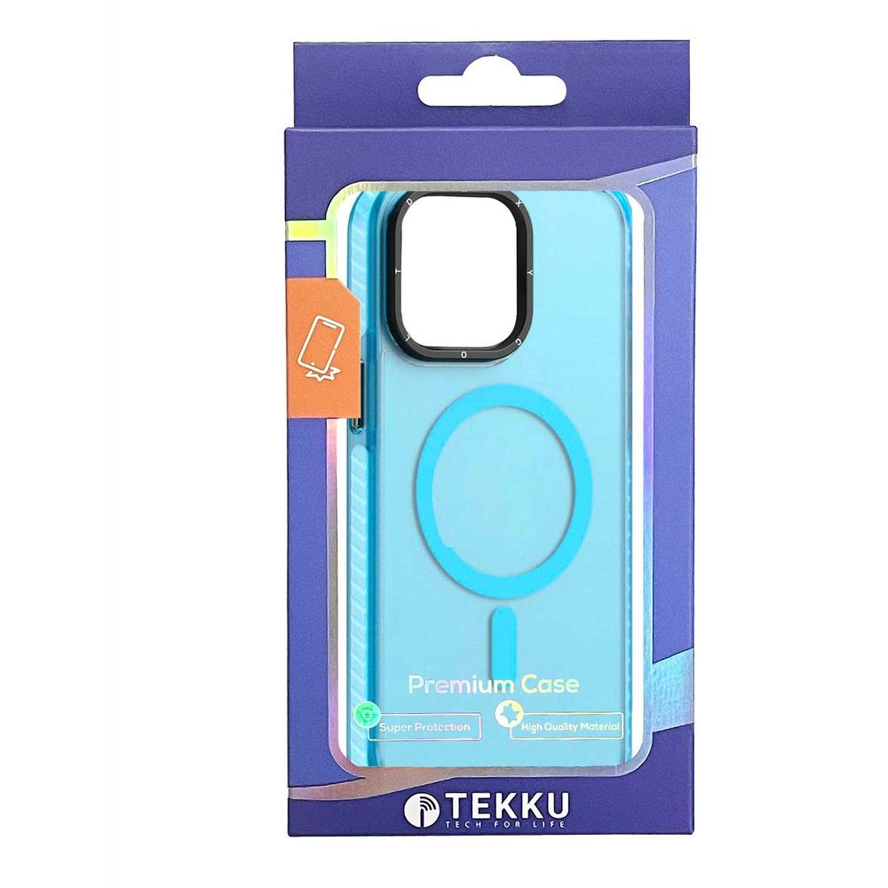 Foto 5 | Funda Tekku Matte Color Para Iphone 15 Pro Trans Azul Compatible Con Magsafe