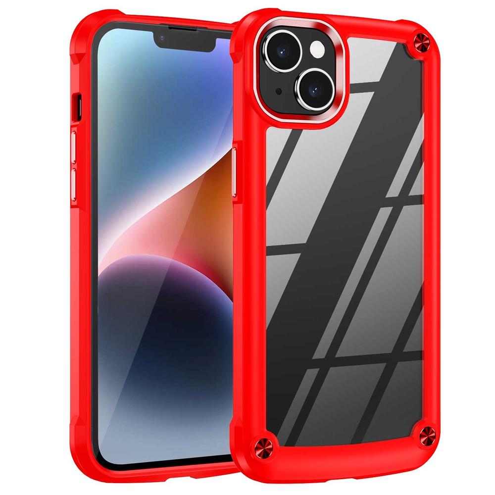 Foto 2 pulgar | Funda Tekku Shock Hardshell Para Iphone 15 Roja Transparente
