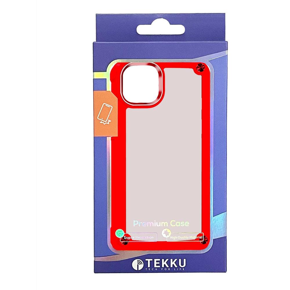 Foto 8 pulgar | Funda Tekku Shock Hardshell Para Iphone 15 Roja Transparente