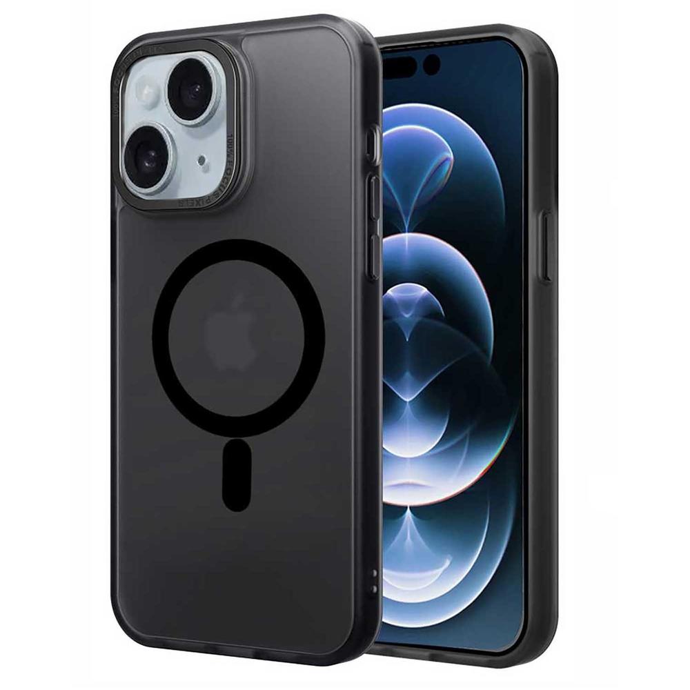 Funda Tekku Matte Para Iphone 15 Plus Trans Negra Compatible Con Magsafe