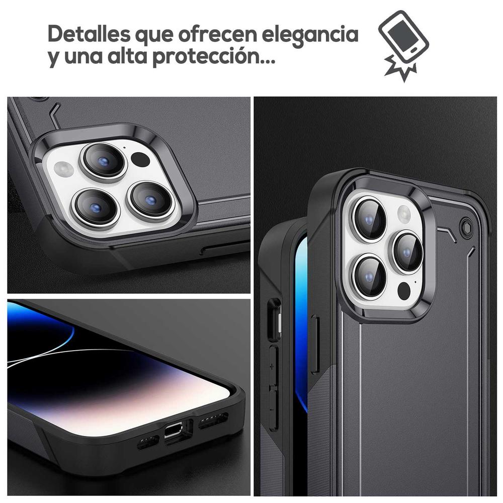 Foto 4 pulgar | Funda Tekku Tough Cover Para Iphone 15 Pro Negra