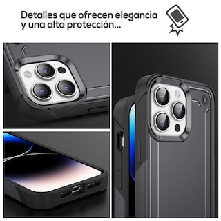 Foto 3 | Funda Tekku Tough Cover Para Iphone 15 Pro Negra