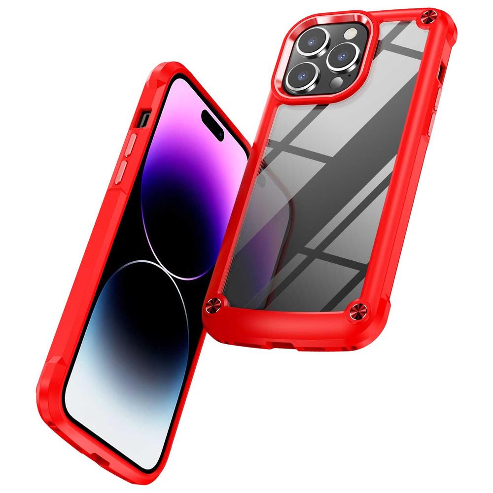 Foto 2 | Funda Tekku Shock Hardshell Para Iphone 15 Pro Max Roja Transparente