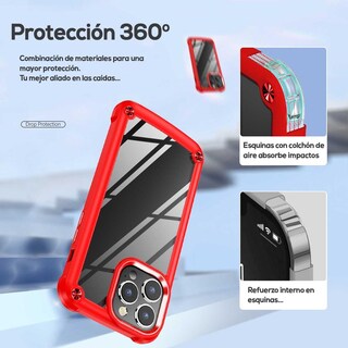 Foto 4 | Funda Tekku Shock Hardshell Para Iphone 15 Pro Max Roja Transparente