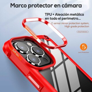 Foto 5 | Funda Tekku Shock Hardshell Para Iphone 15 Pro Max Roja Transparente