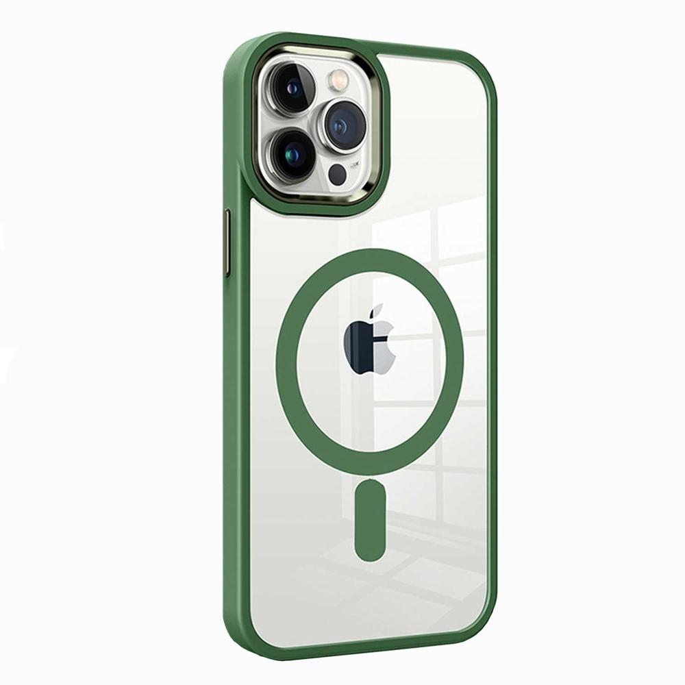Foto 3 pulgar | Funda Tekku Clrcolor Para Iphone 15 Transp Verde Compatible Con Magsafe