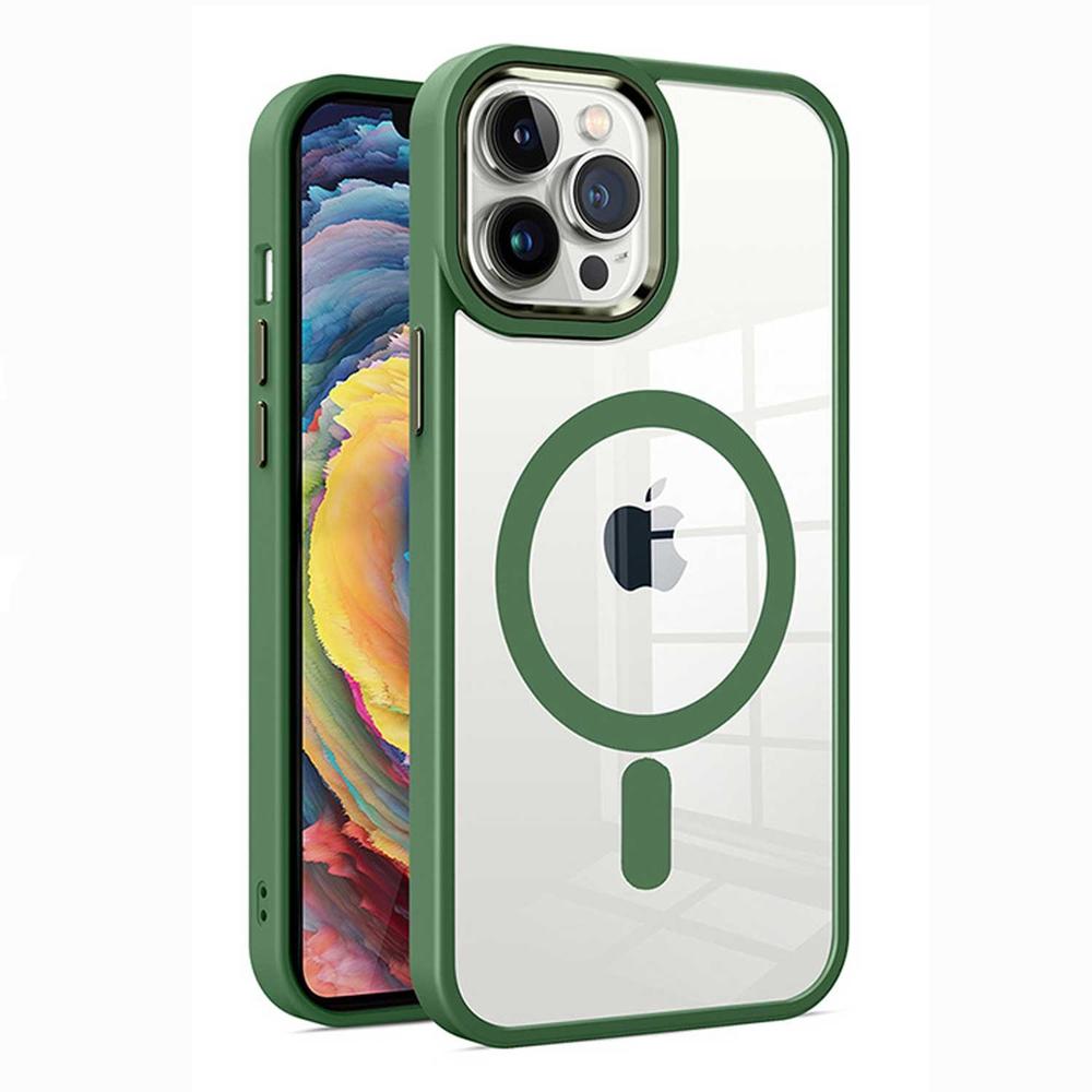 Foto 4 pulgar | Funda Tekku Clrcolor Para Iphone 15 Transp Verde Compatible Con Magsafe