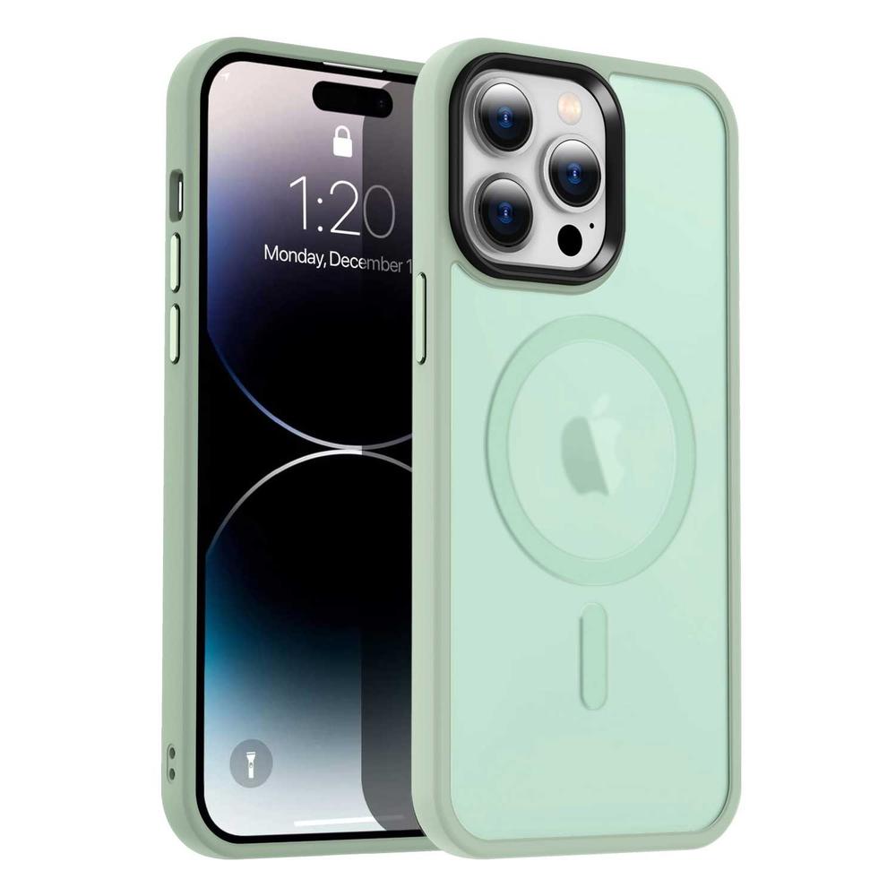 Foto 2 pulgar | Funda Tekku Matte Style Para Iphone 15 Pro Max Trans Verde Compatible Con Magsafe