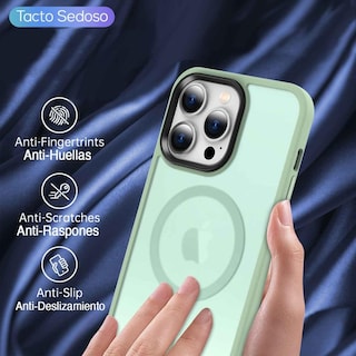 Foto 3 | Funda Tekku Matte Style Para Iphone 15 Pro Max Trans Verde Compatible Con Magsafe