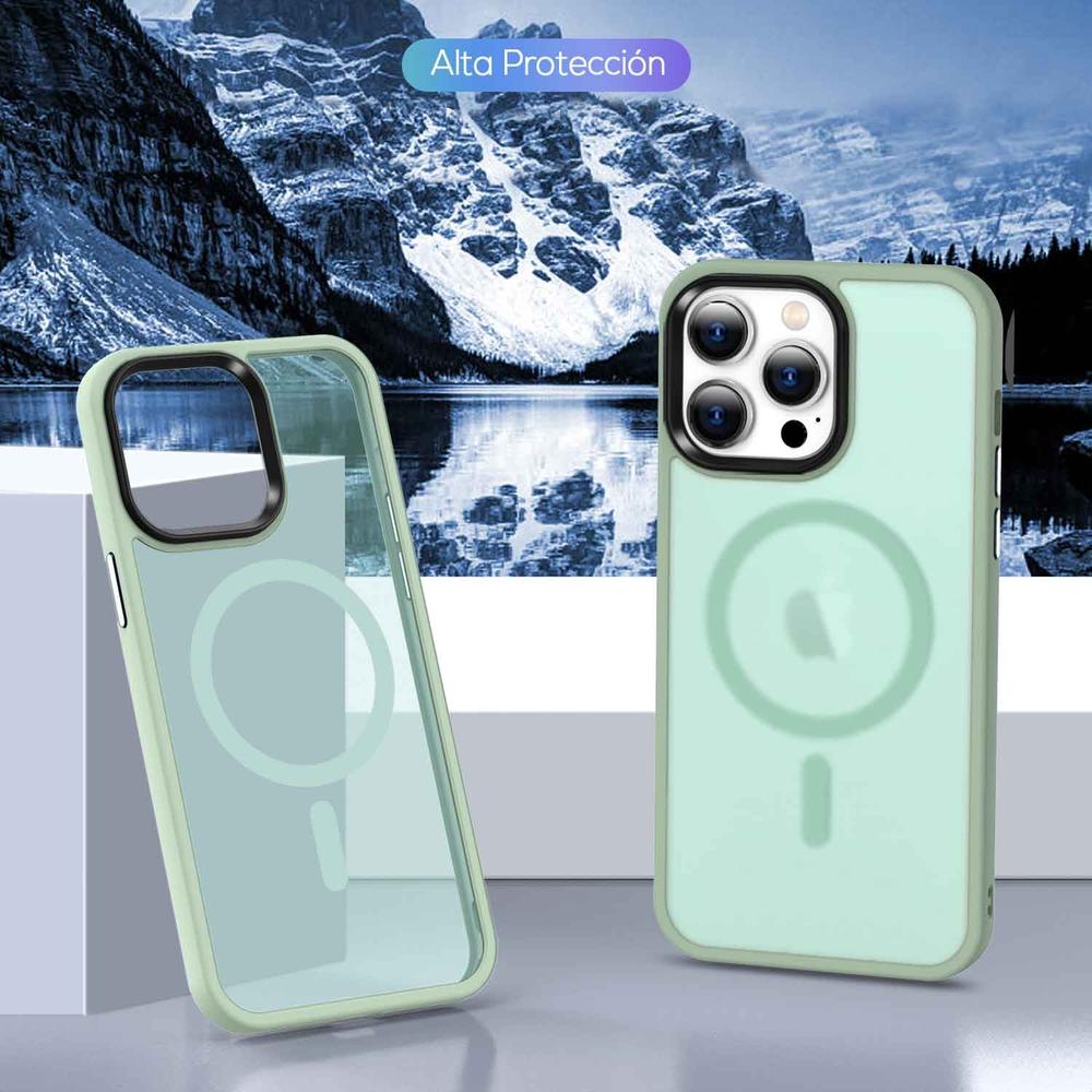 Foto 5 pulgar | Funda Tekku Matte Style Para Iphone 15 Pro Max Trans Verde Compatible Con Magsafe