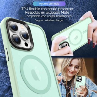 Foto 6 | Funda Tekku Matte Style Para Iphone 15 Pro Max Trans Verde Compatible Con Magsafe