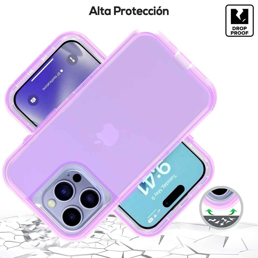 Foto 4 pulgar | Funda Tekku Protect 360 Para Iphone 15 Pro Max Violeta Translucida