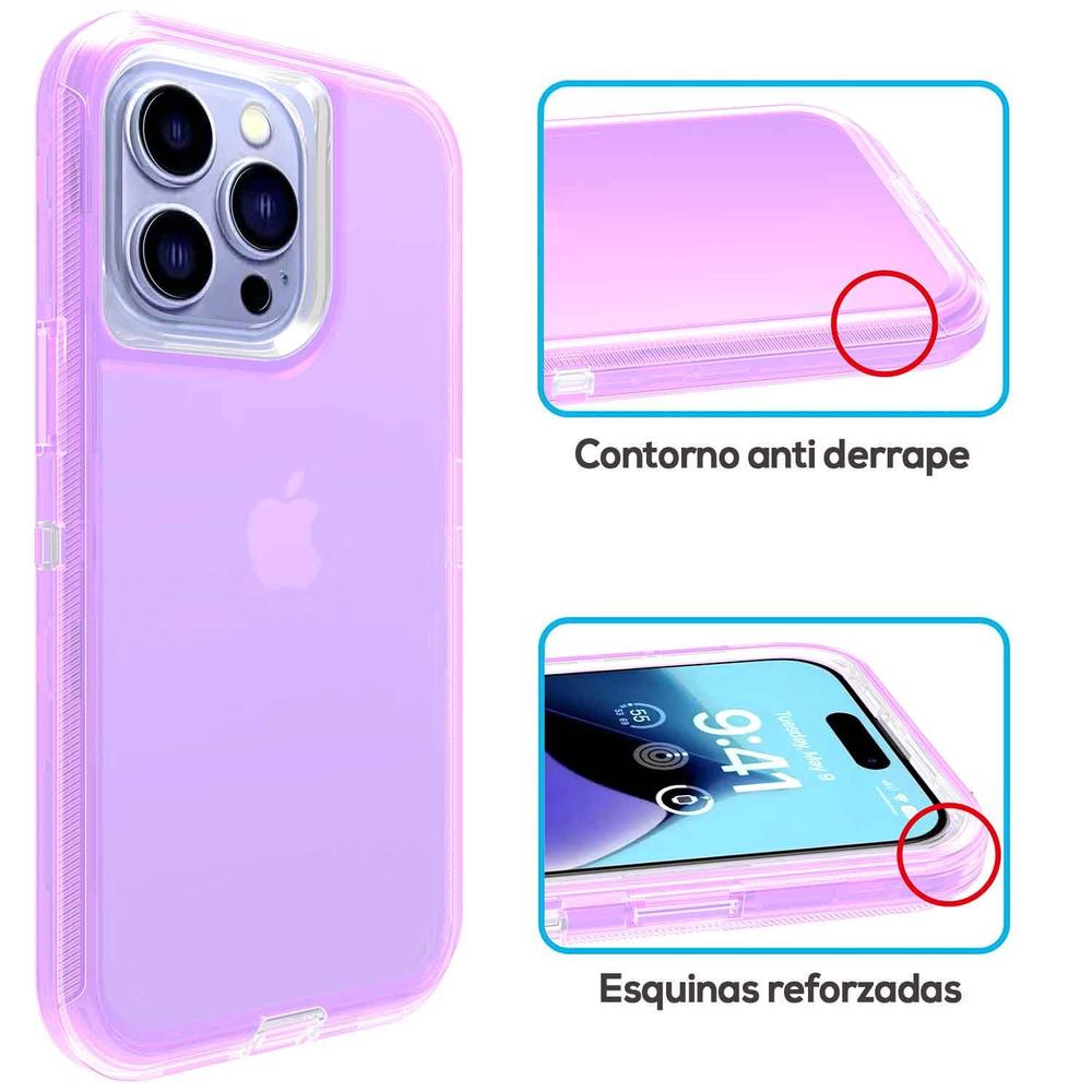 Foto 5 pulgar | Funda Tekku Protect 360 Para Iphone 15 Pro Max Violeta Translucida