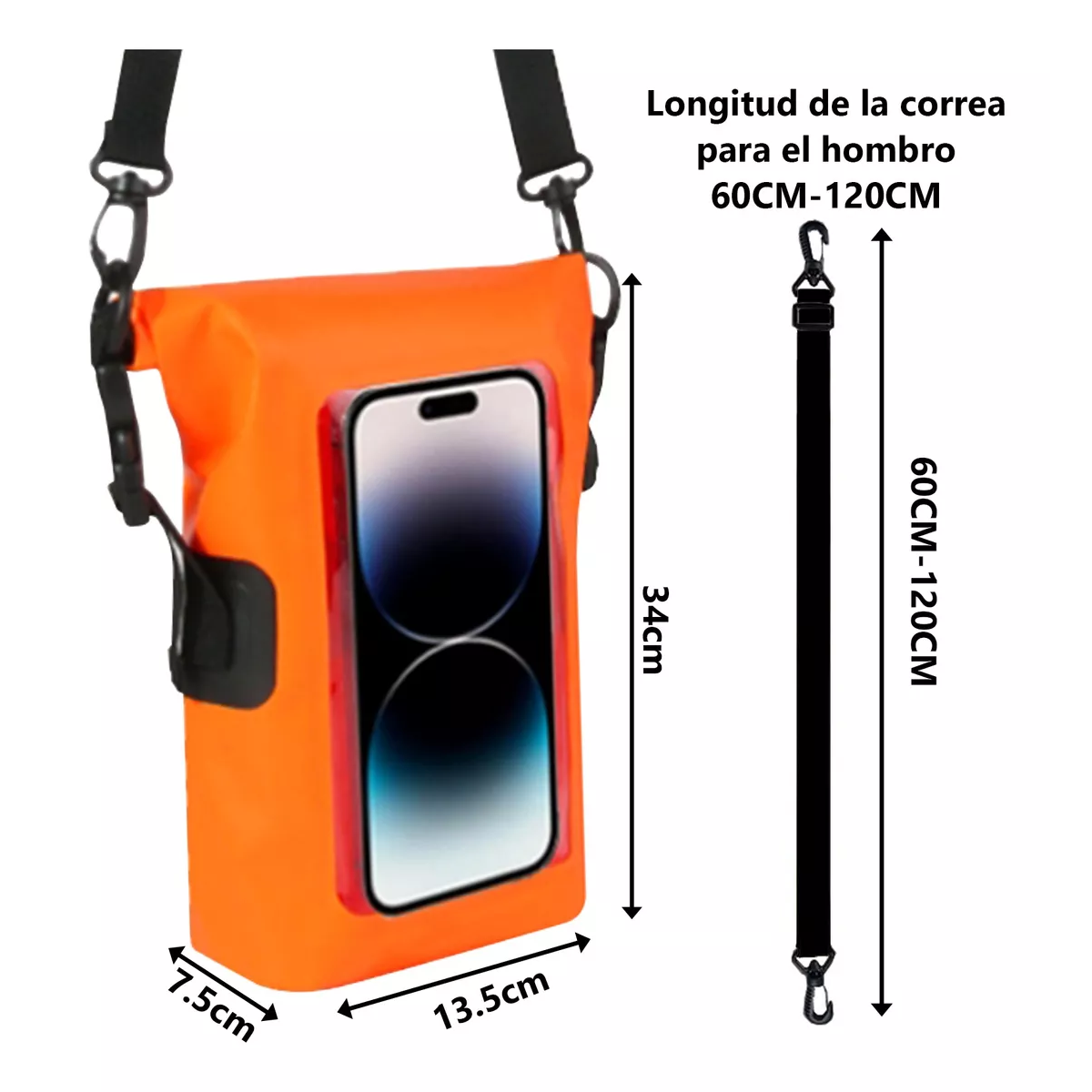 Foto 4 pulgar | Bolsa Impermeable De Playa Para Móvil Eo Safe Imports Esi-13872 Naranja