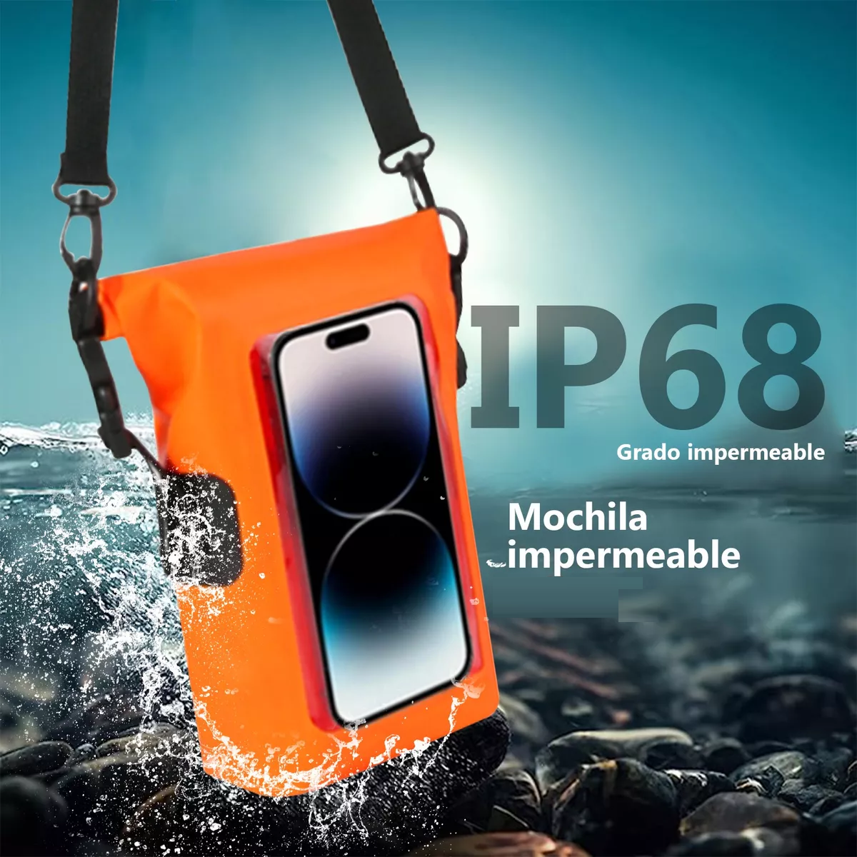 Foto 6 pulgar | Bolsa Impermeable De Playa Para Móvil Eo Safe Imports Esi-13872 Naranja