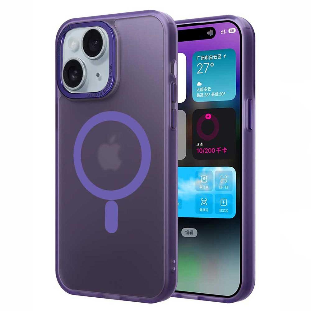 Foto 2 pulgar | Funda Tekku Matte Para Iphone 15 Trans Violeta Compatible Con Magsafe