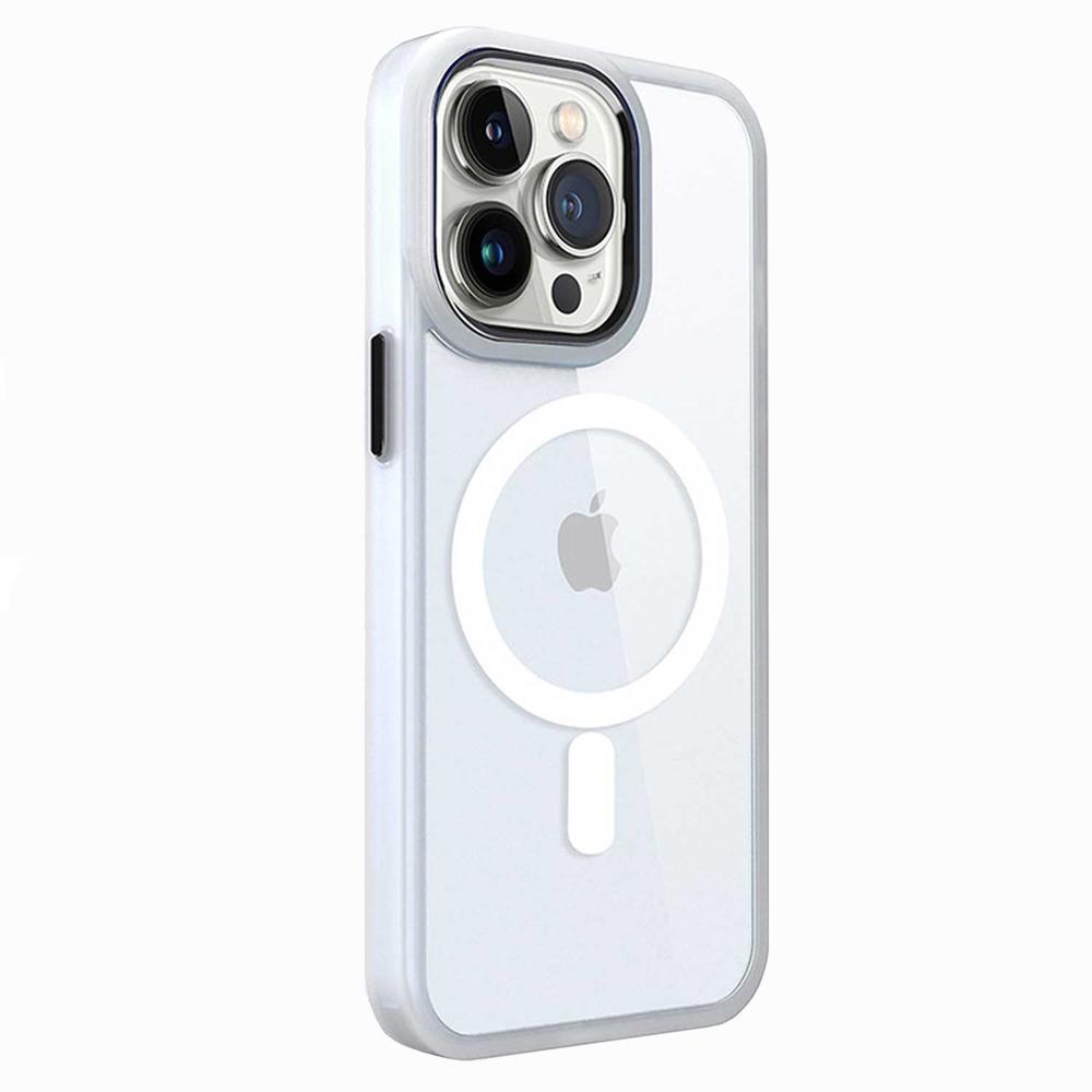 Foto 3 pulgar | Funda Tekku Clrcolor Para Iphone 15 Pro Transp Blanco Compatible Con Magsafe