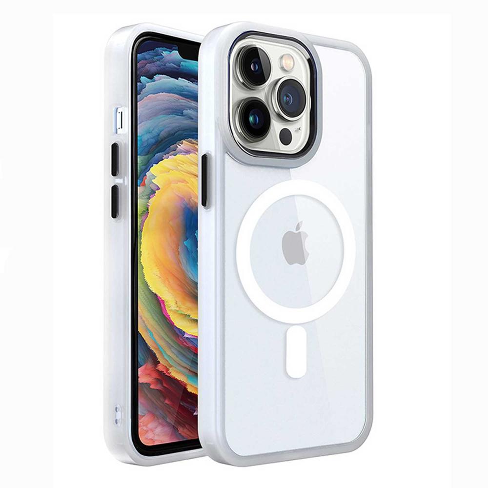 Foto 4 pulgar | Funda Tekku Clrcolor Para Iphone 15 Pro Transp Blanco Compatible Con Magsafe