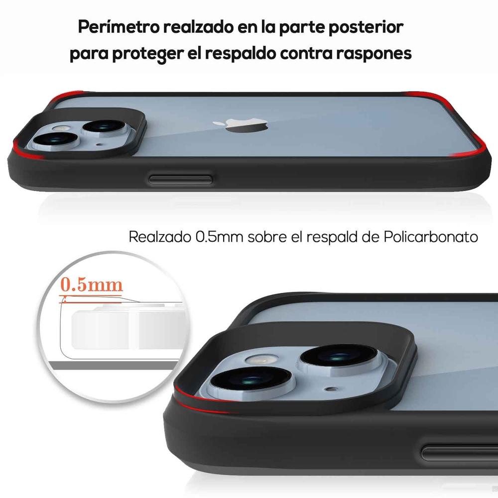 Foto 8 pulgar | Funda Tekku Combat Para Iphone 15 Negra Transparente