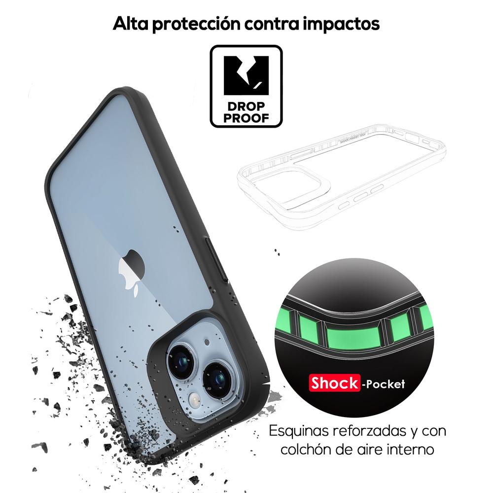 Foto 8 | Funda Tekku Combat Para Iphone 15 Negra Transparente