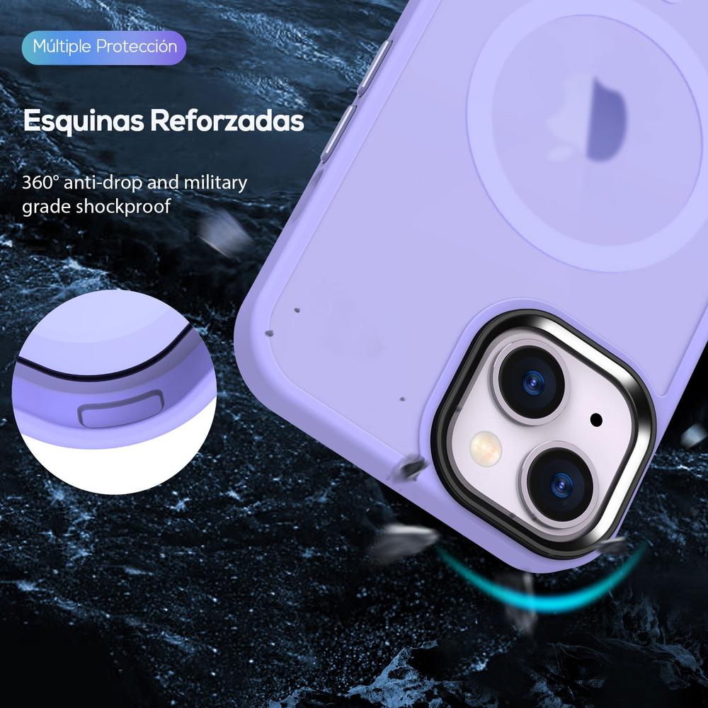 Foto 4 | Funda Tekku Matte Style Para Iphone 15 Plus Trans Violeta Compatible Con Magsafe