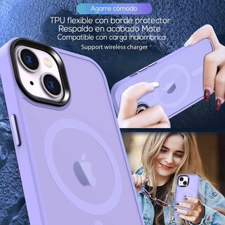 Foto 6 | Funda Tekku Matte Style Para Iphone 15 Plus Trans Violeta Compatible Con Magsafe