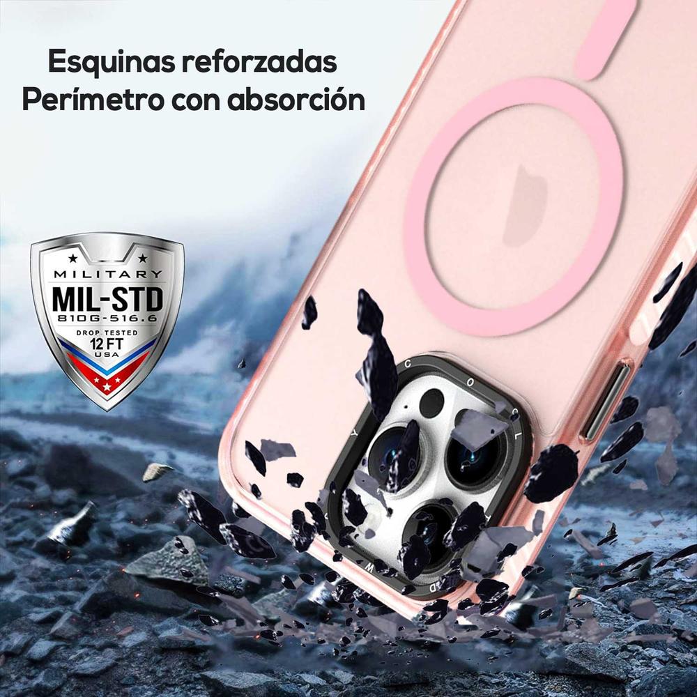 Foto 3 | Funda Tekku Matte Color Para Iphone 15 Pro Trans Rosa Compatible Con Magsafe