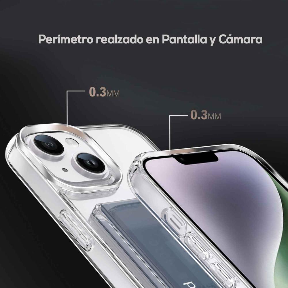 Foto 4 pulgar | Funda Tekku Porta Tarjetas Para Iphone 15 Transparente