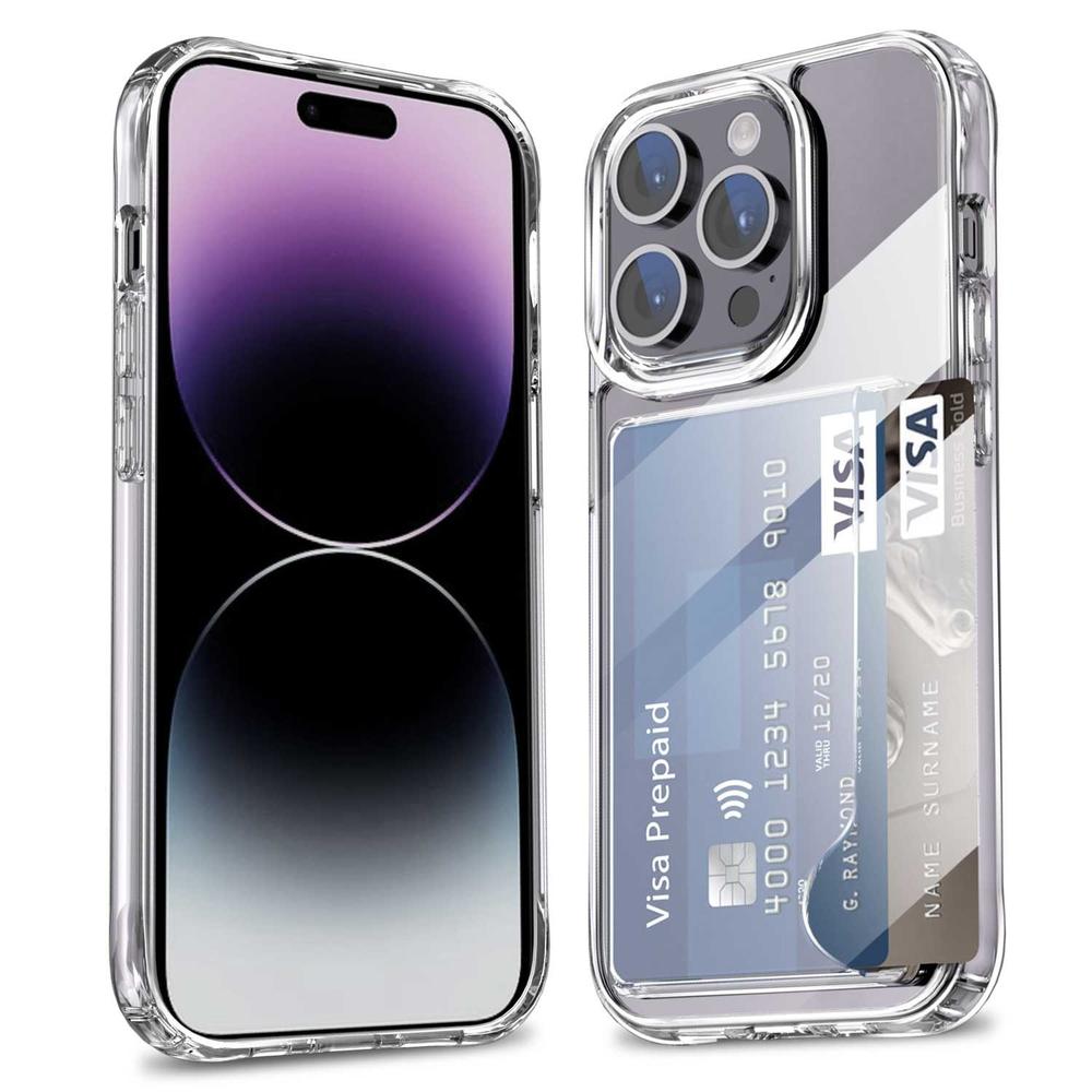 Foto 2 pulgar | Funda Tekku Porta Tarjetas Para Iphone 15 Pro Max Transparente