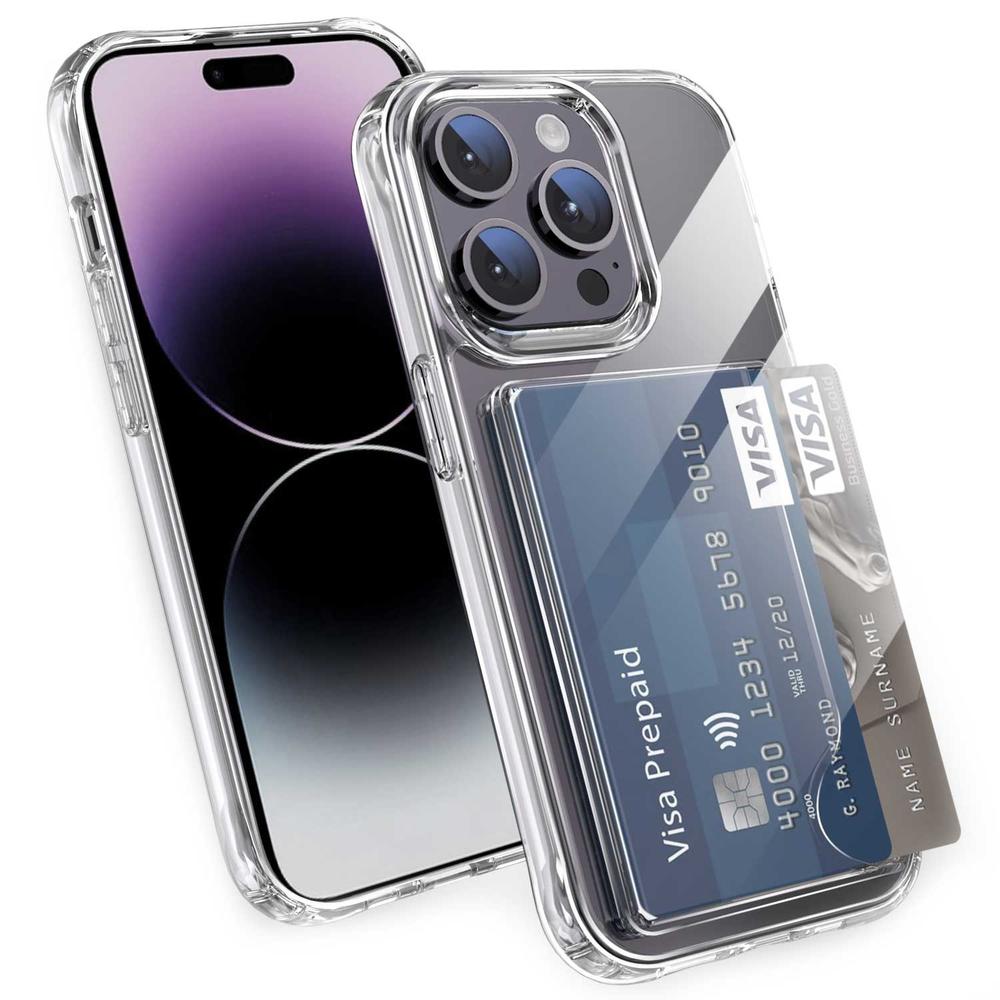 Foto 3 pulgar | Funda Tekku Porta Tarjetas Para Iphone 15 Pro Max Transparente